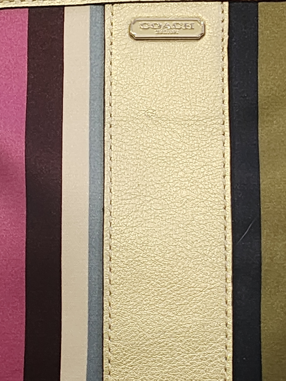 Coach Legagy Multicolor Striped North/South Crossbody Bag - Gold Trim-7×8 - Picture 8 of 8